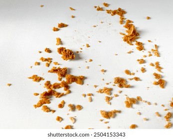 Fried Chicken Batter Crumbles isolated on white background