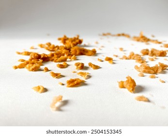 Fried Chicken Batter Crumbles isolated on white background