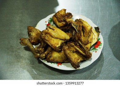 Fried Chicken With Chili Sauce & Oxtail Soup / Pak Supar's Meat In The City Of Semarang, Central Java				