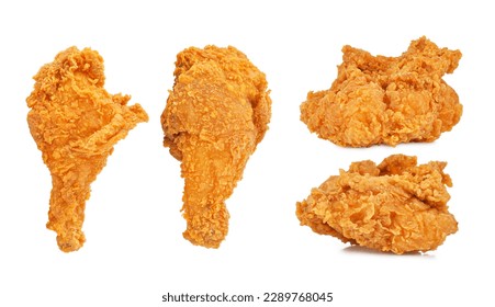 Fried chicken isolated on white background. - Shutterstock ID 2289768045