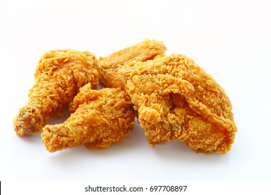 Fried Chicken Isolated On White Background Stock Photo 697708897 ...