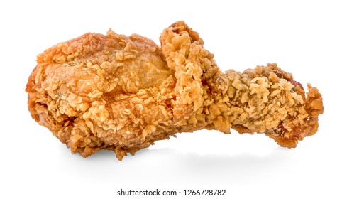 Fried Chicken Isolated White Background
