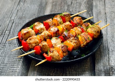 Fried chicken kebabs on plate - Powered by Shutterstock