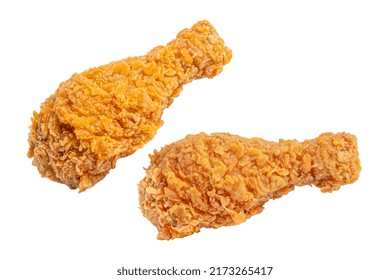 Fried Chicken Leg Drumstick Isolated On White Background