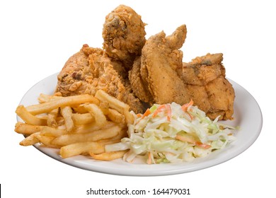 Fried Chicken Meal Isolated On White