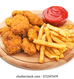 Fried Chicken Nuggets And  French Fries