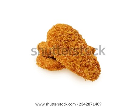 fried chicken pane chicken breast fillets isolated on white background