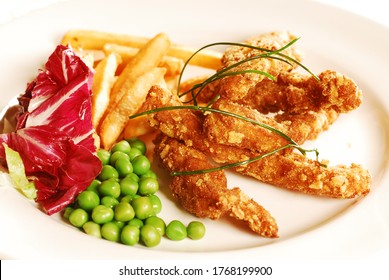 Fried Chicken Tenders Served With French Fries