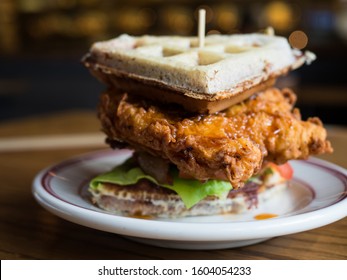 Fried Chicken And Waffle Sandwich