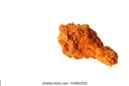 Fried chicken wings isolated on white background.
