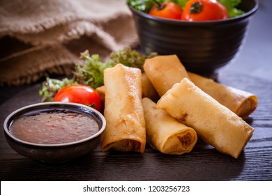 Fried Chinese  Spring Rolls