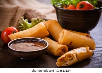 Fried Chinese  Spring Rolls