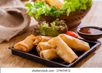 Fried Chinese  Spring Rolls