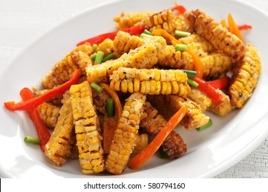 Fried Corn With Salt & Pepper, Macao Food
