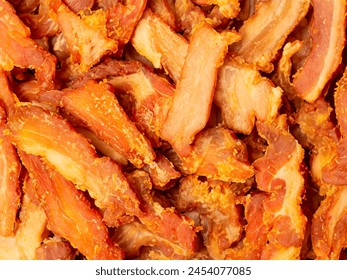 fried crispy bacon as background