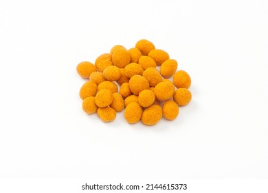 Fried Crispy Chilli Peanuts with Sea Salt and Pepper Isolated on a White Background - Shutterstock ID 2144615373