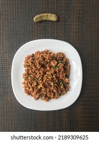 Fried Crushed Young Tamarind With Dried Shrimp And Red Chili Powder Recipe