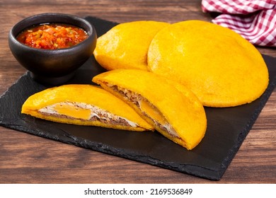 Fried Egg Arepa - Typical Food Of The Caribbean Region Of Colombia