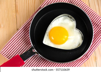 Fried Egg In Heart Shape 