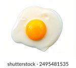 Fried egg isolated on white background on top view