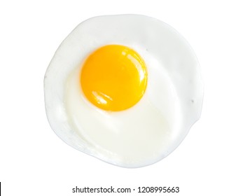 Fried Egg Isolated On White Background