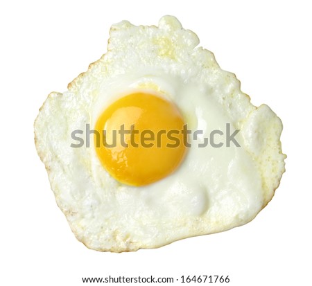 Fried egg isolated on white background