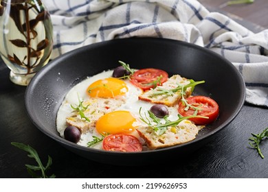 Fried Egg, Meatloaf, And Tomatoes. Keto, Paleo Breakfast.