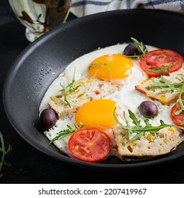 Fried Egg, Meatloaf, And Tomatoes. Keto, Paleo Breakfast.