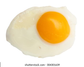 Fried Egg Sunny Side Up Isolated On White