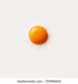 Fried Egg Yolk On White Background