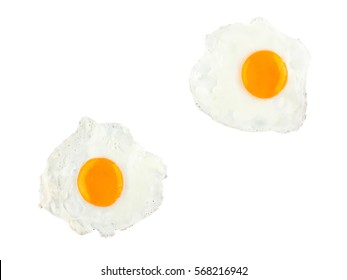 Fried Eggs Sunny Side Up Isolated On White