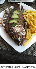 Fried Famous Tilapia Fish Of White Nile River At Restaurant