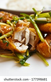 Fried Fish Fillet With Ginger, Thai Food.