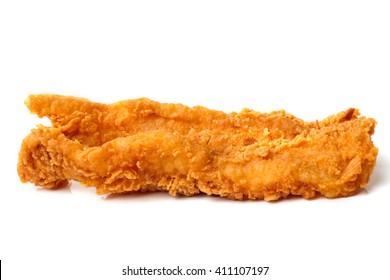 Fried Fish Fillet On White Background