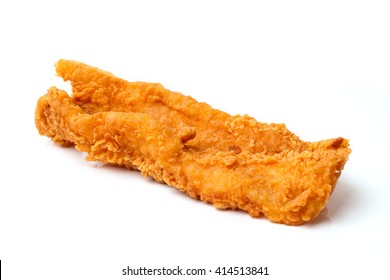 Fried Fish Fillet On White Background