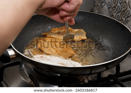 Fried fish on the making process