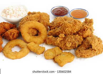 Fried Food On White Background