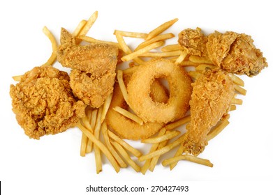 Fried Food On White Background