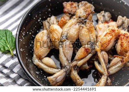 fried frog legs second course meat french food healthy meal food snack on the table copy space food background rustic top view