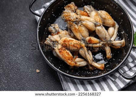 fried frog legs second course meat french food healthy meal food snack on the table copy space food background rustic top view