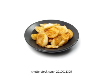 Fried Garlic Cloves Pile Closeup Isolated. Roasted Grilled Garlic Clove Group On White Background Side View