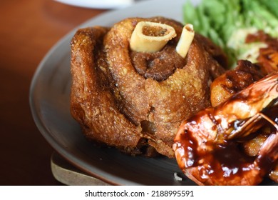 Fried German Pork Knuckle Food 