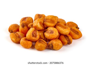 Fried Giant Corn, Isolated On White Background.