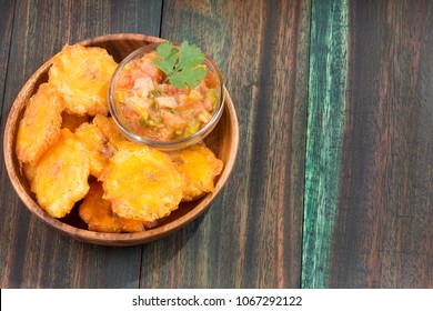 Fried Green Plantains Or Tostones