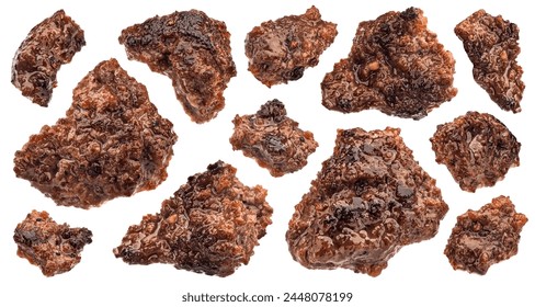 Fried ground beef, grilled mince beef meat isolated on white background