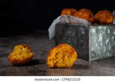 Fried Mac And Cheese Balls / Macaroni And Cheese Bites, Selective Focus