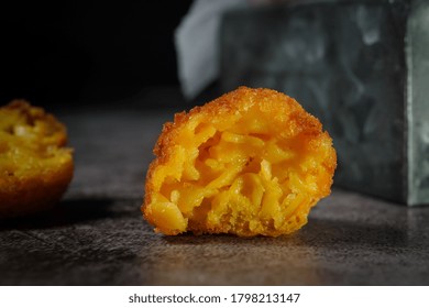 Fried Mac And Cheese Balls / Macaroni And Cheese Bites, Selective Focus