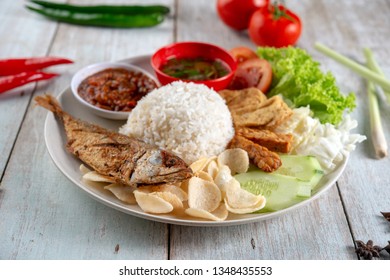 Fried Mackerel Fish Rice Sambal Popular Stock Photo 1348435553 ...