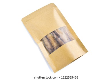 Fried Mackerel in package on white Background - Shutterstock ID 1222585438