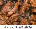 Fried meat, background